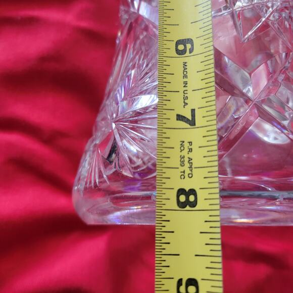 Vintage Lead Crystal Cut Glass Pitcher Stunning Brilliant Star Flower Pattern - Picture 12 of 12